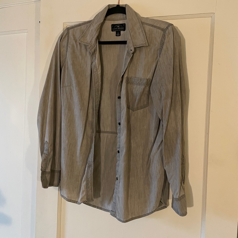 Gray Button-Up Shirt